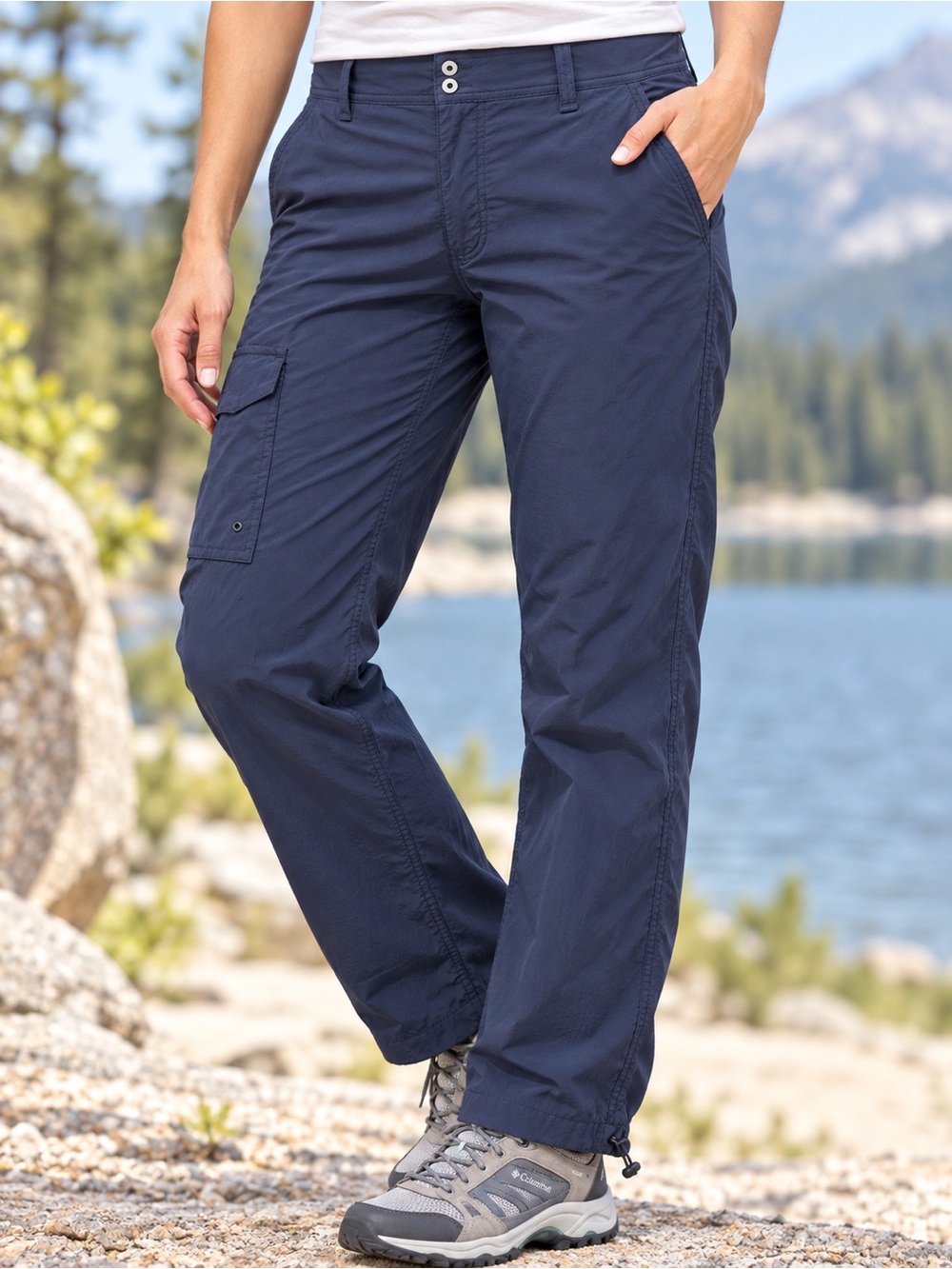 Columbia Silver Ridge Omni-Shade Cargo Hiking Pants Navy NWT #494